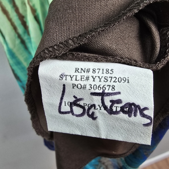 RUBY ROX Vintage Y2K Slinky Babydoll Dress Blue Green Womens Sz L Fairy Grunge - Picture 7 of 15